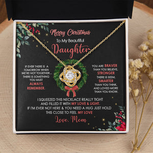 Daughter Mom - Merry Christmas - Love Knot Necklace
