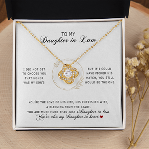 To My Daughter In Law - You're My Daughter In Heart - Love Knot Necklace SO172V