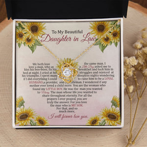 Daughter In Law - I Will Forever Love You - Love Knot Necklace