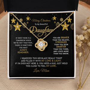 Daughter Mom - Merry Christmas - Love Knot Necklace