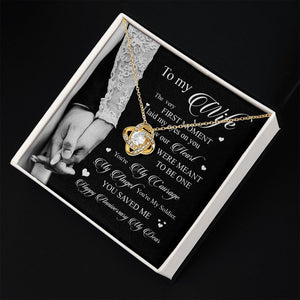 Wife Husband - I Knew Our Hearts Were Meant To Be One - Love Knot Necklace