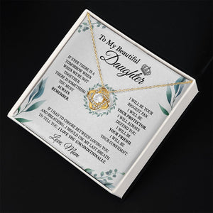 Daughter Mom - I Love You Unconditionally - Love Knot Necklace