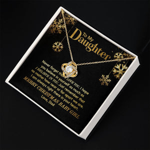Daughter Dad - Merry Christmas - Love Knot Necklace