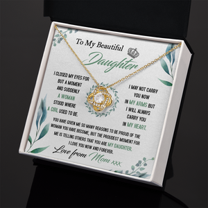 To My Beautiful Daughter - So Proud Of You - Love Knot Necklace DR22