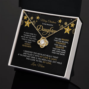 Daughter Mom - Merry Christmas - Love Knot Necklace