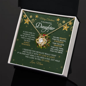 Daughter Mom - Merry Christmas - You Mean To Me - Love Knot Necklace