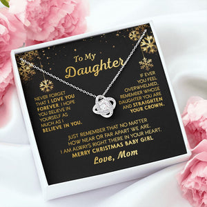 Daughter Mom - Merry Christmas - Love Knot Necklace