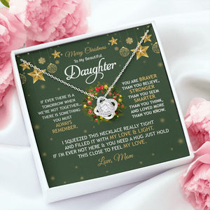 Daughter Mom - Merry Christmas - You Mean To Me - Love Knot Necklace