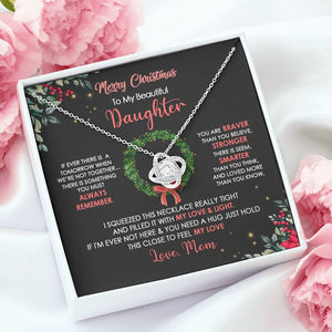 Daughter Mom - Merry Christmas - Love Knot Necklace