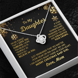 Daughter Mom - Merry Christmas - Love Knot Necklace