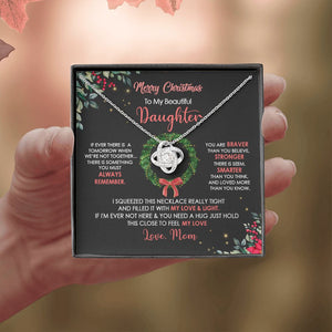 Daughter Mom - Merry Christmas - Love Knot Necklace