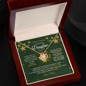Daughter Mom - Merry Christmas - You Mean To Me - Love Knot Necklace