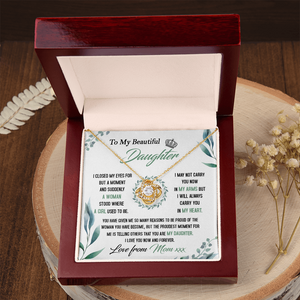 To My Beautiful Daughter - So Proud Of You - Love Knot Necklace DR22