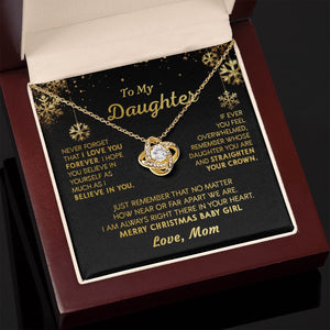 Daughter Mom - Merry Christmas - Love Knot Necklace