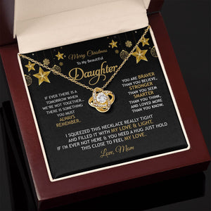 Daughter Mom - Merry Christmas - Love Knot Necklace