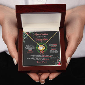 Daughter Mom - Merry Christmas - Love Knot Necklace