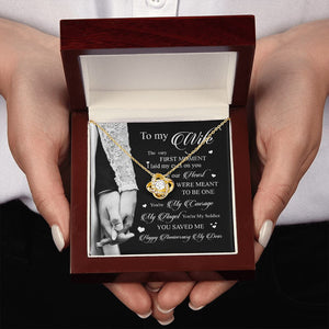 Wife Husband - I Knew Our Hearts Were Meant To Be One - Love Knot Necklace