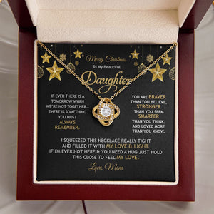 Daughter Mom - Merry Christmas - Love Knot Necklace
