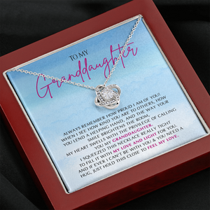 To My Granddaughter - So Proud Of You - Love Knot Necklace SO162V