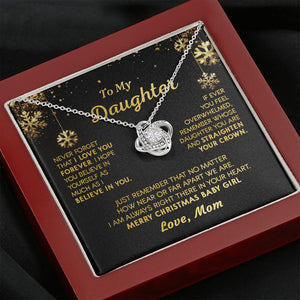 Daughter Mom - Merry Christmas - Love Knot Necklace