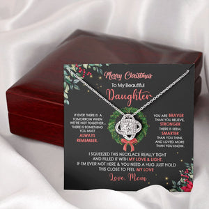 Daughter Mom - Merry Christmas - Love Knot Necklace