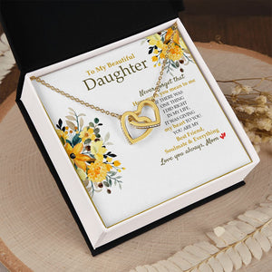 Daughter - Mom - How Much You Mean To Me - Interlocking Hearts Necklace SO190V