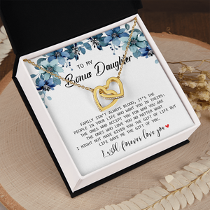 To My Bonus Daughter - I Will Forever Love You - Interlocking Hearts Necklace SO155T