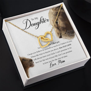 Daughter - Mom - Never Forget That I Love You - Interlocking Hearts Necklace