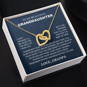 Granddaughter - Grandpa - Love You For The Rest Of Mine - Interlocking Hearts Necklace