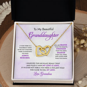 Granddaughter - Grandma - My Love And Light - Interlocking Hearts Necklace