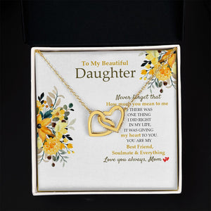 Daughter - Mom - How Much You Mean To Me - Interlocking Hearts Necklace SO190V