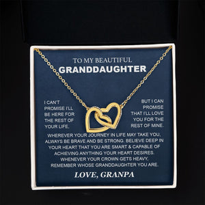 Granddaughter - Grandpa - Love You For The Rest Of Mine - Interlocking Hearts Necklace