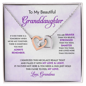 Granddaughter - Grandma - My Love And Light - Interlocking Hearts Necklace