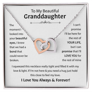 Beautiful Granddaughter - I'll Love You For The Rest Of Mine - Interlocking Hearts Necklace