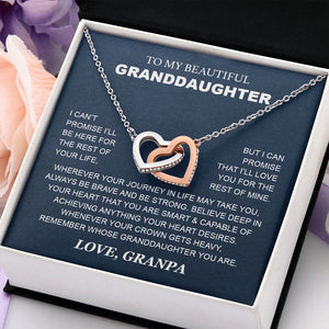 Granddaughter - Grandpa - Love You For The Rest Of Mine - Interlocking Hearts Necklace