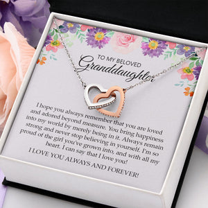Granddaughter - I Love You Always And Forever - Interlocking Hearts Necklace