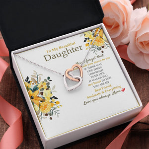 Daughter - Mom - How Much You Mean To Me - Interlocking Hearts Necklace SO190V