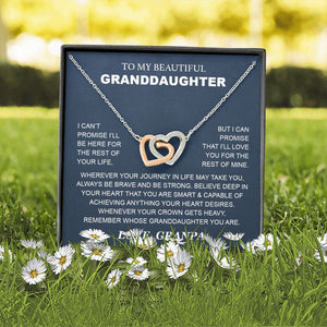 Granddaughter - Grandpa - Love You For The Rest Of Mine - Interlocking Hearts Necklace