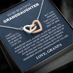 Granddaughter - Grandpa - Love You For The Rest Of Mine - Interlocking Hearts Necklace