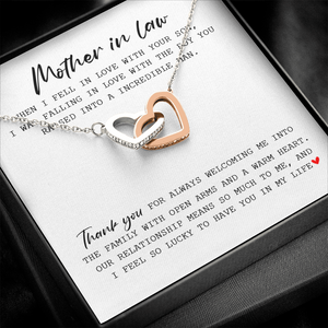 Mother In Law - Thank You For Always Welcoming Me - Interlocking Hearts Necklace SO175T
