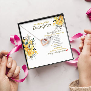 Daughter - Mom - How Much You Mean To Me - Interlocking Hearts Necklace SO190V