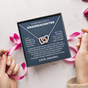 Granddaughter - Grandpa - Love You For The Rest Of Mine - Interlocking Hearts Necklace