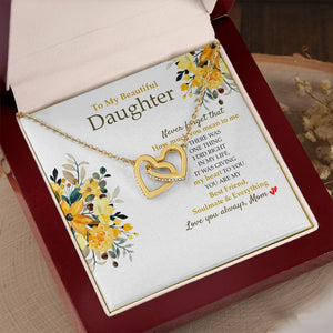 Daughter - Mom - How Much You Mean To Me - Interlocking Hearts Necklace SO190V