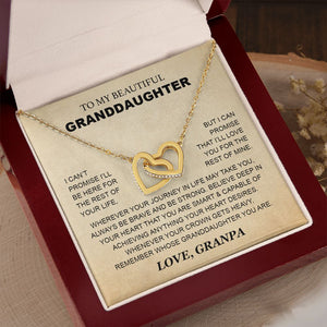 Granddaughter - Grandpa - Love You For The Rest Of Mine - Interlocking Hearts Necklace
