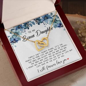 To My Bonus Daughter - I Will Forever Love You - Interlocking Hearts Necklace SO155T