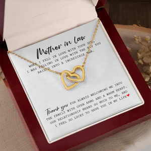 Mother In Law - Thank You For Always Welcoming Me - Interlocking Hearts Necklace SO175T