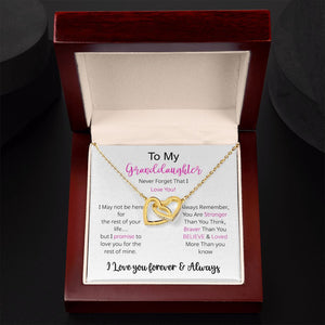 Granddaughter - I Love You Forever - Interlocking Hearts Necklace