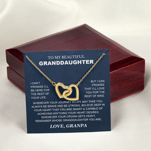 Granddaughter - Grandpa - Love You For The Rest Of Mine - Interlocking Hearts Necklace