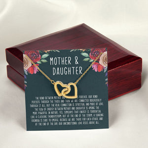 Mother And Daughter - The Bond Between Mother And Daughter Is Forever - Interlocking Hearts Necklace