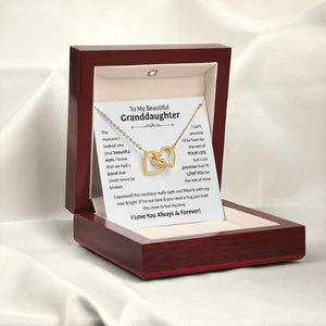Beautiful Granddaughter - I'll Love You For The Rest Of Mine - Interlocking Hearts Necklace